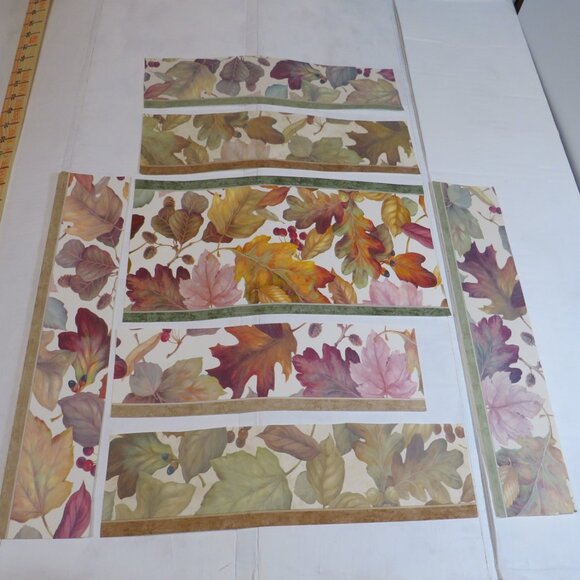Leaves Wallpaper Samples (4) pgs 17x15"  (7) Sample Boarders (not laminated) - Picture 5 of 6